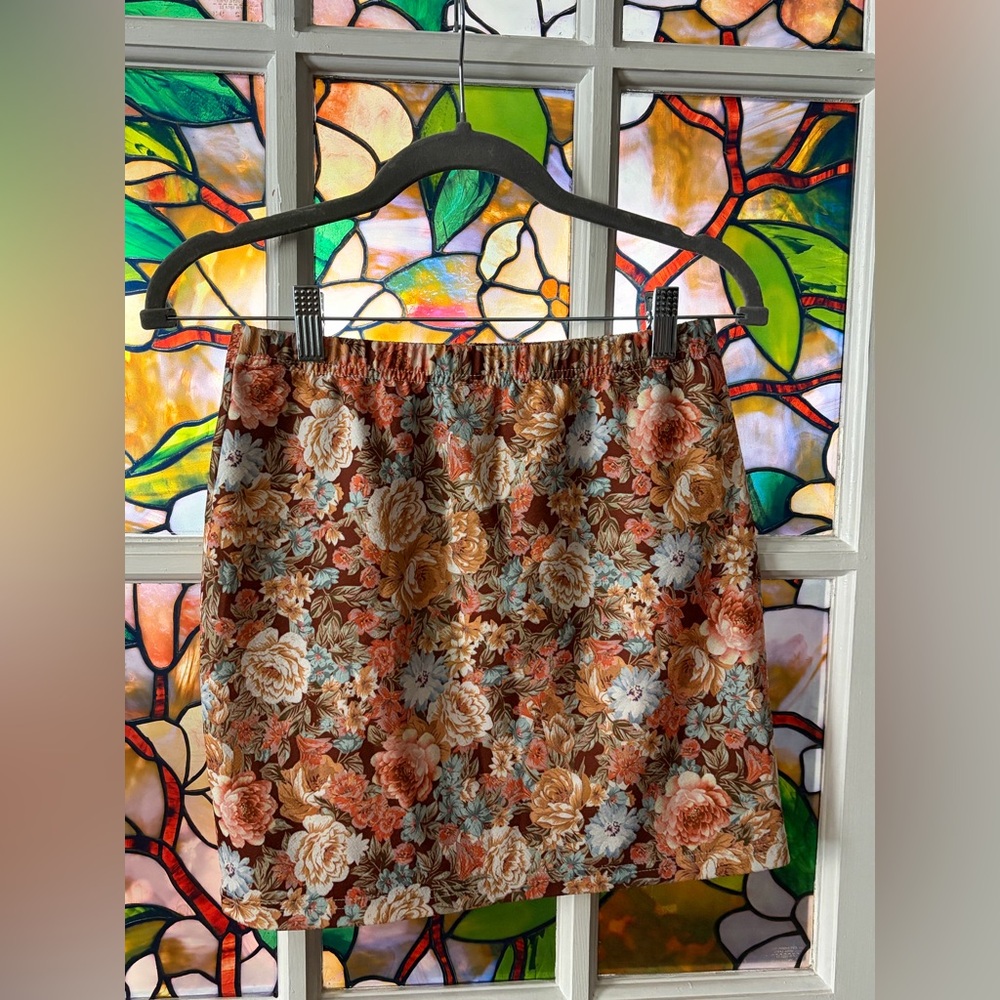 Vintage Handmade Floral Mini Skirt